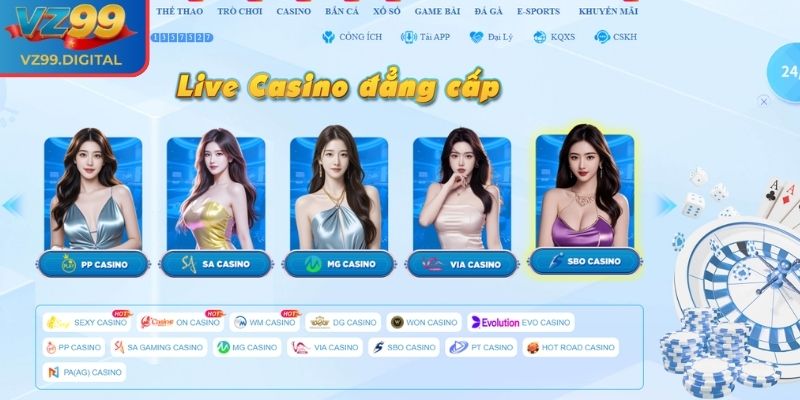 Sảnh SA Gaming VZ99 - Trải Nghiệm Đẳng Cấp Casino Trực Tuyến 1 Khám phá sảnh SA Gaming tại VZ99